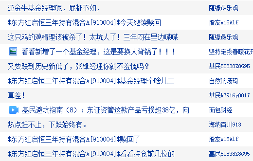 东方红启恒三年持有本轮行情以来涨8.24%，跑输业绩基准12%！累计给基民亏45亿元，收取管理费5亿元