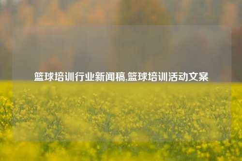 篮球培训行业新闻稿,篮球培训活动文案