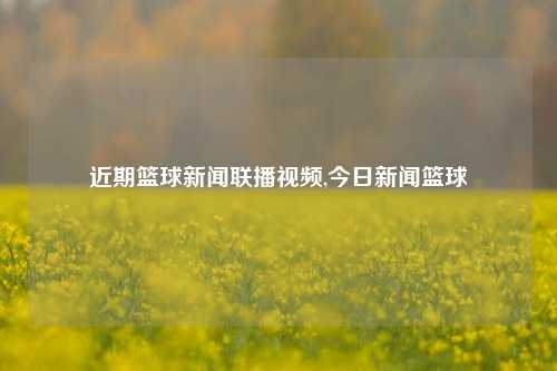 近期篮球新闻联播视频,今日新闻篮球