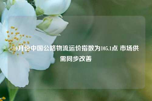 10月份中国公路物流运价指数为105.1点 市场供需同步改善