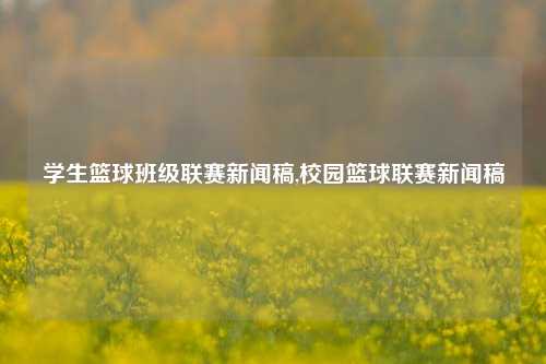 学生篮球班级联赛新闻稿,校园篮球联赛新闻稿