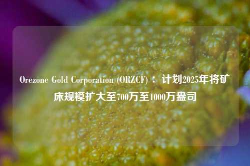 Orezone Gold Corporation (ORZCF) ：计划2025年将矿床规模扩大至700万至1000万盎司