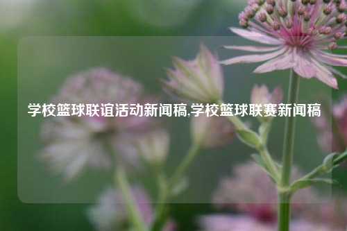 学校篮球联谊活动新闻稿,学校篮球联赛新闻稿