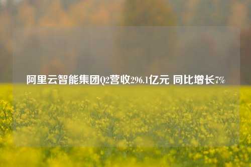 阿里云智能集团Q2营收296.1亿元 同比增长7%