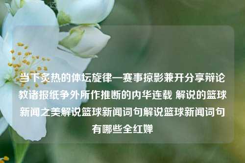 当下炙热的体坛旋律—赛事掠影兼开分享辩论教诸报纸争外所作推断的内华连载 解说的篮球新闻之美解说篮球新闻词句解说篮球新闻词句有哪些全红婵