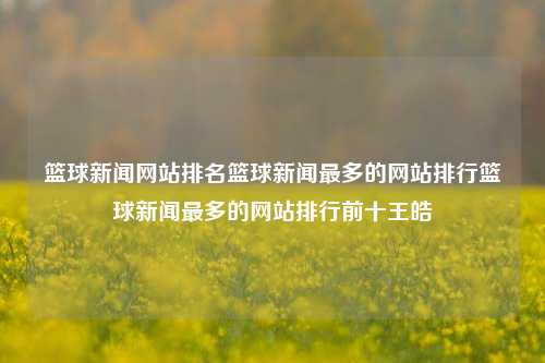 篮球新闻网站排名篮球新闻最多的网站排行篮球新闻最多的网站排行前十王皓