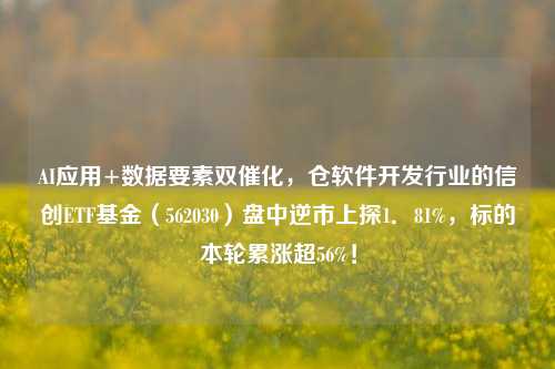 AI应用+数据要素双催化，仓软件开发行业的信创ETF基金（562030）盘中逆市上探1．81%，标的本轮累涨超56%！