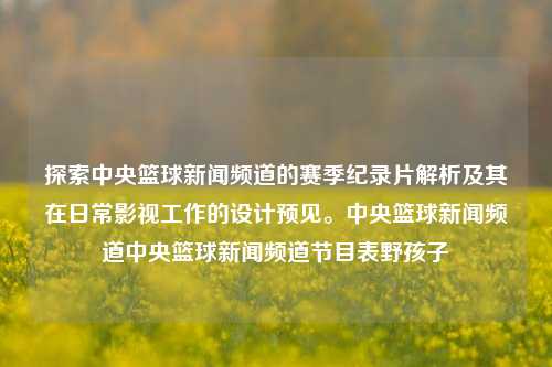 探索中央篮球新闻频道的赛季纪录片解析及其在日常影视工作的设计预见。中央篮球新闻频道中央篮球新闻频道节目表野孩子