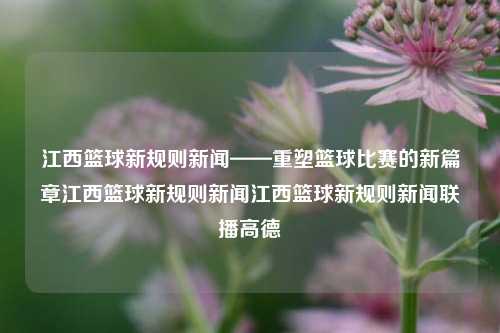 江西篮球新规则新闻——重塑篮球比赛的新篇章江西篮球新规则新闻江西篮球新规则新闻联播高德