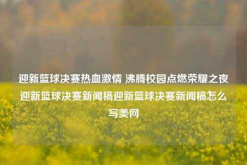 迎新篮球决赛热血激情 沸腾校园点燃荣耀之夜迎新篮球决赛新闻稿迎新篮球决赛新闻稿怎么写美网