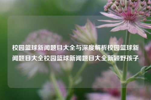 校园篮球新闻题目大全与深度解析校园篮球新闻题目大全校园篮球新闻题目大全新颖野孩子