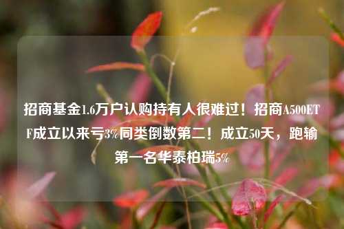 招商基金1.6万户认购持有人很难过！招商A500ETF成立以来亏3%同类倒数第二！成立50天，跑输第一名华泰柏瑞5%