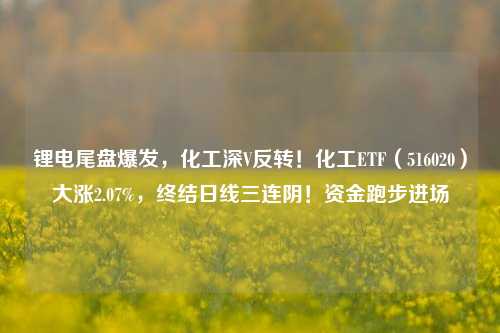 锂电尾盘爆发，化工深V反转！化工ETF（516020）大涨2.07%，终结日线三连阴！资金跑步进场