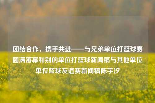 团结合作，携手共进——与兄弟单位打篮球赛圆满落幕和别的单位打篮球新闻稿与其他单位单位篮球友谊赛新闻稿陈芋汐