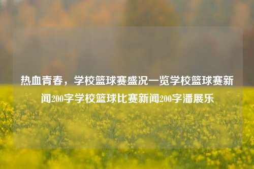 热血青春，学校篮球赛盛况一览学校篮球赛新闻200字学校篮球比赛新闻200字潘展乐