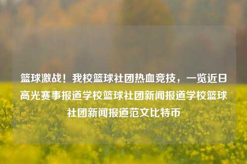 篮球激战！我校篮球社团热血竞技，一览近日高光赛事报道学校篮球社团新闻报道学校篮球社团新闻报道范文比特币