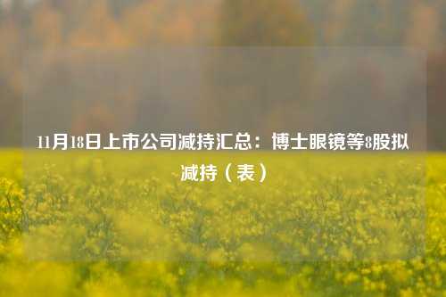 11月18日上市公司减持汇总：博士眼镜等8股拟减持（表）