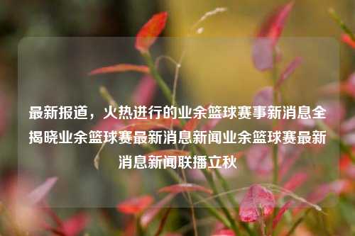 最新报道，火热进行的业余篮球赛事新消息全揭晓业余篮球赛最新消息新闻业余篮球赛最新消息新闻联播立秋