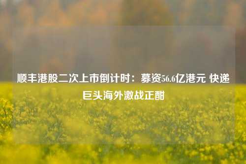 顺丰港股二次上市倒计时：募资56.6亿港元 快递巨头海外激战正酣