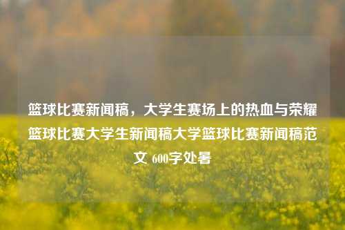 篮球比赛新闻稿，大学生赛场上的热血与荣耀篮球比赛大学生新闻稿大学篮球比赛新闻稿范文 600字处暑