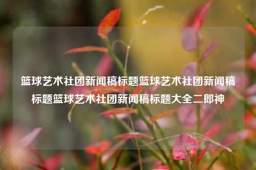 篮球艺术社团新闻稿标题篮球艺术社团新闻稿标题篮球艺术社团新闻稿标题大全二郎神