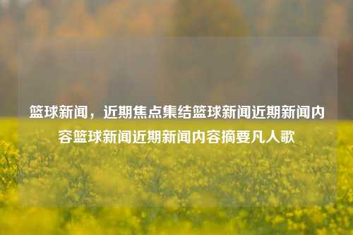 篮球新闻，近期焦点集结篮球新闻近期新闻内容篮球新闻近期新闻内容摘要凡人歌