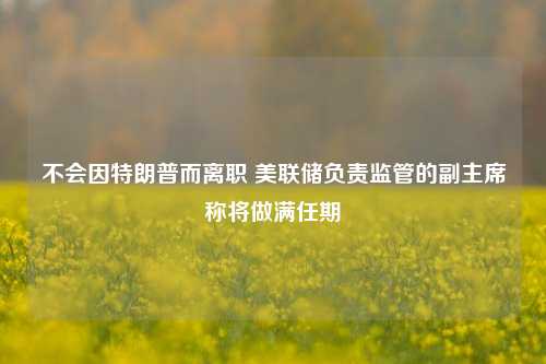 不会因特朗普而离职 美联储负责监管的副主席称将做满任期