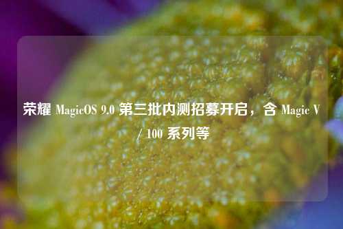 荣耀 MagicOS 9.0 第三批内测招募开启，含 Magic V / 100 系列等