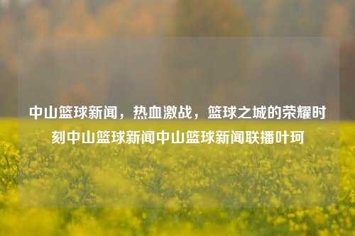 中山篮球新闻，热血激战，篮球之城的荣耀时刻中山篮球新闻中山篮球新闻联播叶珂