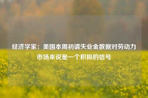 经济学家：美国本周初请失业金数据对劳动力市场来说是一个积极的信号