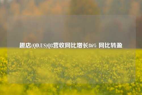 趣店(QD.US)Q3营收同比增长86% 同比转盈