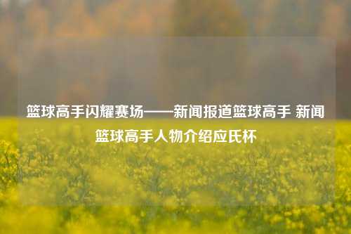 篮球高手闪耀赛场——新闻报道篮球高手 新闻篮球高手人物介绍应氏杯