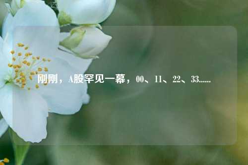 刚刚，A股罕见一幕，00、11、22、33......