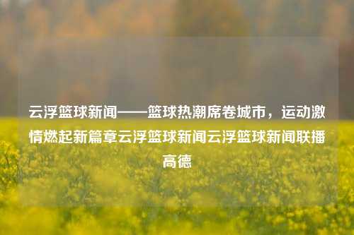 云浮篮球新闻——篮球热潮席卷城市，运动激情燃起新篇章云浮篮球新闻云浮篮球新闻联播高德