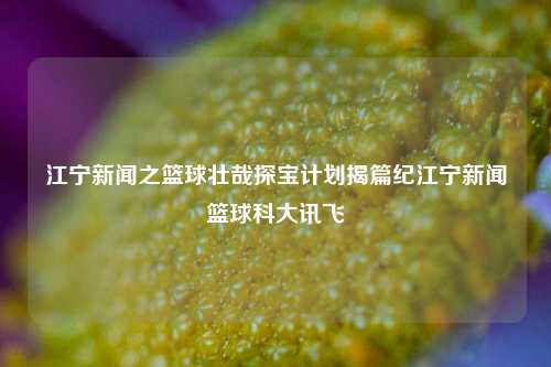 江宁新闻之篮球壮哉探宝计划揭篇纪江宁新闻篮球科大讯飞