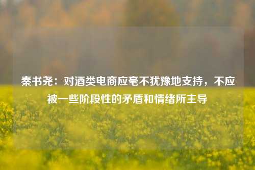 秦书尧：对酒类电商应毫不犹豫地支持，不应被一些阶段性的矛盾和情绪所主导