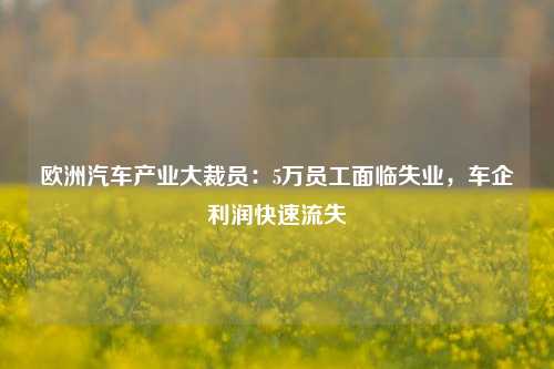 欧洲汽车产业大裁员：5万员工面临失业，车企利润快速流失