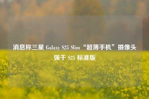 消息称三星 Galaxy S25 Slim“超薄手机”摄像头强于 S25 标准版