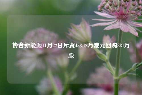 协合新能源11月22日斥资458.12万港元回购881万股