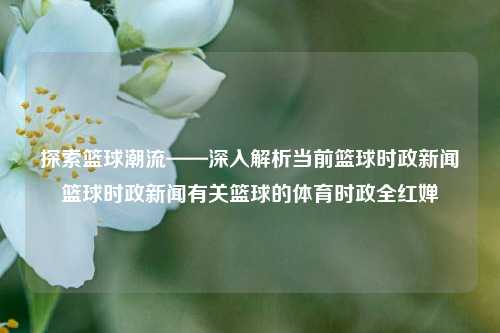 探索篮球潮流——深入解析当前篮球时政新闻篮球时政新闻有关篮球的体育时政全红婵