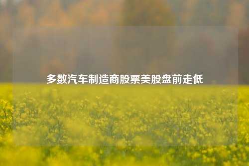 多数汽车制造商股票美股盘前走低