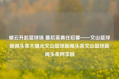 破云升起篮球场 幕后英勇任启幕——文山篮球新闻头条大曝光文山篮球新闻头条文山篮球新闻头条网李娟