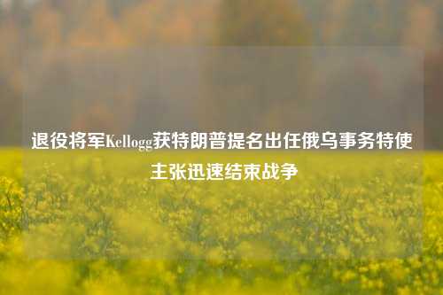 退役将军Kellogg获特朗普提名出任俄乌事务特使 主张迅速结束战争