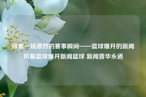 探索一场激烈的赛事瞬间——篮球爆开的新闻风暴篮球爆开新闻篮球 新闻普华永道