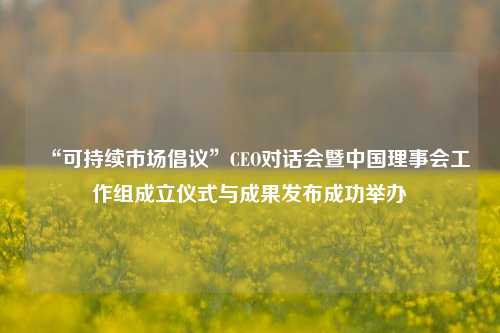 “可持续市场倡议”CEO对话会暨中国理事会工作组成立仪式与成果发布成功举办