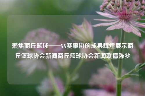 聚焦商丘篮球——XX赛事协的成果辉煌展示商丘篮球协会新闻商丘篮球协会新闻联播陈梦