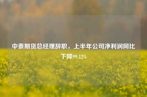 中泰期货总经理辞职，上半年公司净利润同比下降99.12%