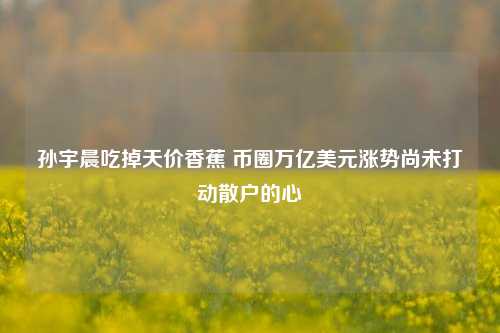 孙宇晨吃掉天价香蕉 币圈万亿美元涨势尚未打动散户的心