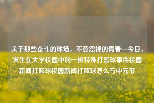 关于那些奋斗的球场，不容忽视的青春—今日，发生在大学校园中的一桩特殊打篮球事件校园新闻打篮球校园新闻打篮球怎么写中元节