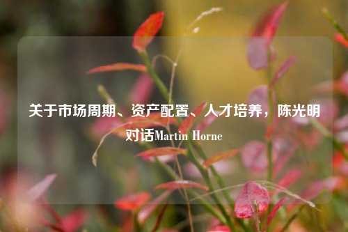 关于市场周期、资产配置、人才培养，陈光明对话Martin Horne